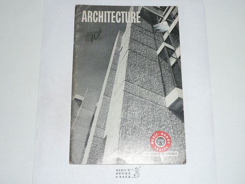 Architecture Merit Badge Pamphlet, Type 7, Full Picture, 6-67 Printing, troop number on cover