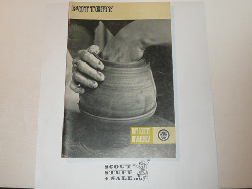 Pottery Merit Badge Pamphlet, Type 8, Green Band Cover, 12-73 Printing