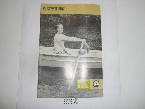 Rowing Merit Badge Pamphlet, Type 8, Green Band Cover, 1-75 Printing