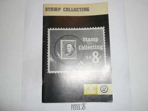 Stamp Collecting Merit Badge Pamphlet, Type 8, Green Band Cover, 11-76 Printing