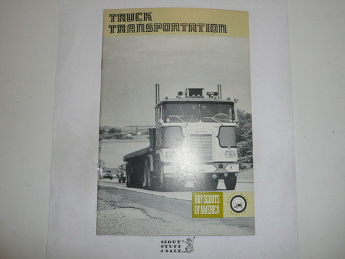 Truck Transportation Merit Badge Pamphlet, Type 8, Green Band Cover, 2-77 Printing
