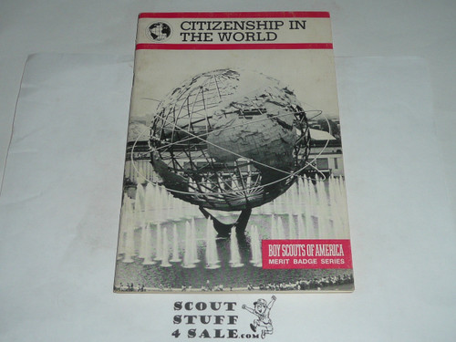 Citizenship in the World Merit Badge Pamphlet, Type 9, Red Band Cover, 3-81 Printing