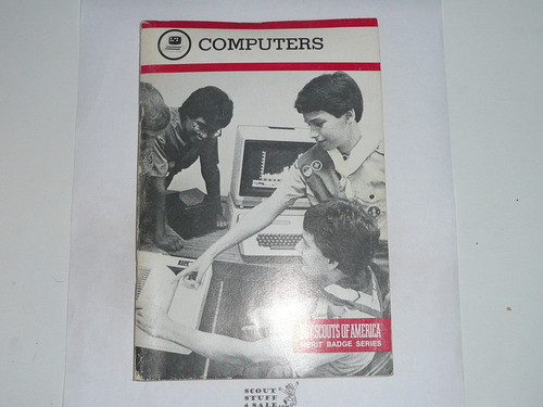 Computers Merit Badge Pamphlet, Type 9, Red Band Cover, 8-86 Printing