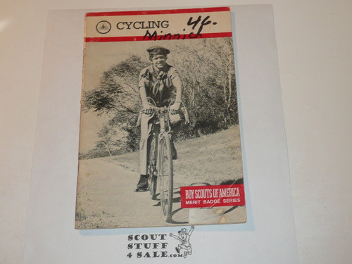 Cycling Merit Badge Pamphlet, Type 9, Red Band Cover, 1-80 Printing
