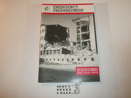 Emergency Preparedness Merit Badge Pamphlet, Type 9, Red Band Cover, 1995 Printing