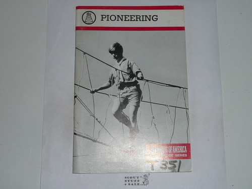 Pioneering Merit Badge Pamphlet, Type 9, Red Band Cover, 1-87 Printing