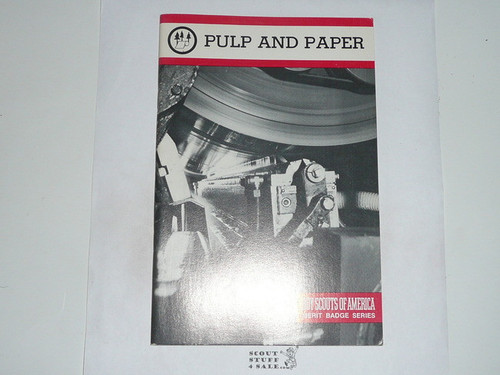 Pulp and Paper Merit Badge Pamphlet, Type 9, Red Band Cover, 1-88 Printing