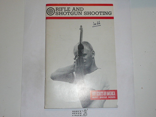 Rifle and Shotgun Shooting Merit Badge Pamphlet, Type 9, Red Band Cover, 6-86 Printing