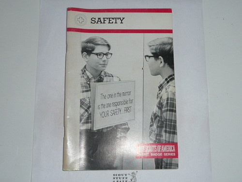 Safety Merit Badge Pamphlet, Type 9, Red Band Cover, 6-81 Printing