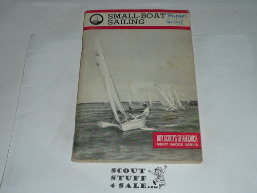 Small Boat Sailing Merit Badge Pamphlet, Type 9, Red Band Cover, 7-85 Printing
