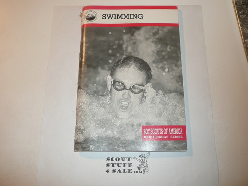 Swimming Merit Badge Pamphlet, Type 9, Red Band Cover, 2007 Printing