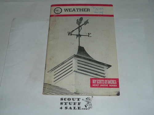 Weather Merit Badge Pamphlet, Type 9, Red Band Cover, 5-86 Printing