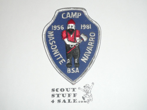 Camp Masonite Navarro 25th Anniversary Patch, San Mateo Area Council, 1981