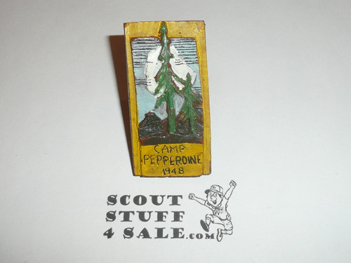 Lake Arrowhead Scout Camps, Camp Pepperdine Torchy Neckerchief Slide, 1948