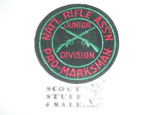 National Rifle Association NRA Junior Division Pro-Marksman Twill Patch, used in Scout Camps