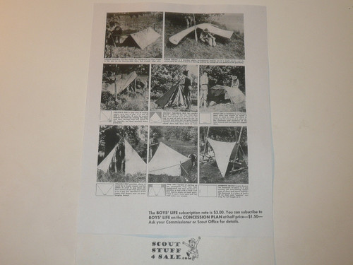 Simple Shelters, By Green Bar Bill, Boys' Life Single Topic Reprint from the 1950's - 1960's , written for Scouts, great teaching materials