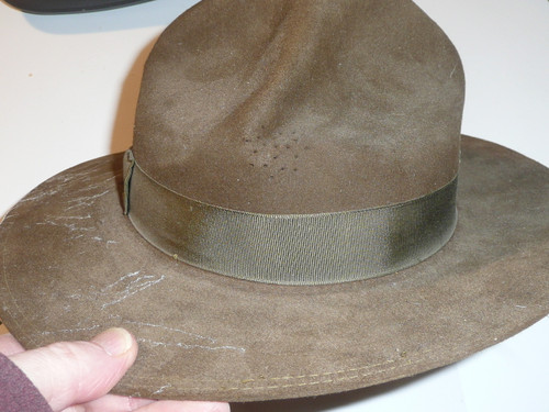 Official Boy Scout Campaign Hat (Smokey the Bear hat), size 6 5/8, some wear and needs some brushing to clean up