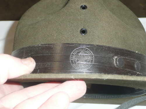 Beaver Felt Campaign Hat with Boy Scout Hat Ring (Smokey the Bear hat), size 7 1/8, Unused, Very high quality hat, has storage ring