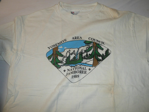 1989 National Jamboree Contingent Tee Shirt, Yosemite Area Council, Size Large, Used