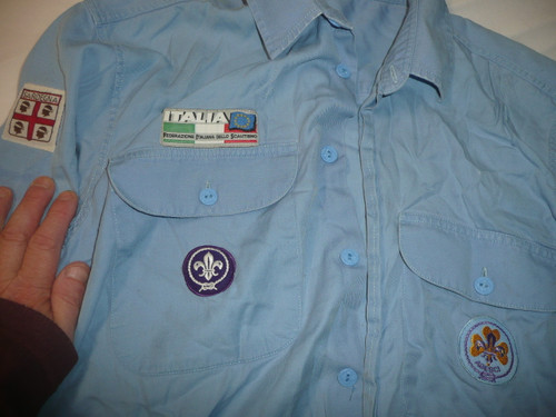 1999 World Jamboree Italian Contingent Boy Scout Uniform Shirt, Size Medium