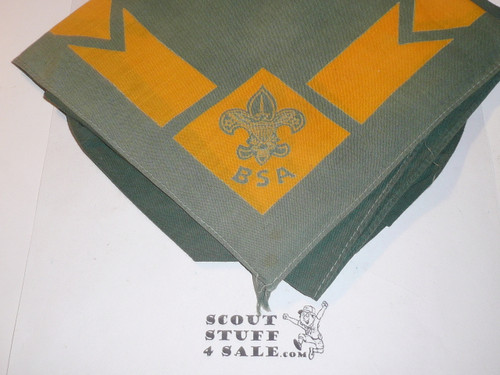 BSA National Supply Troop Neckerchief, Full Square, Green/Gold