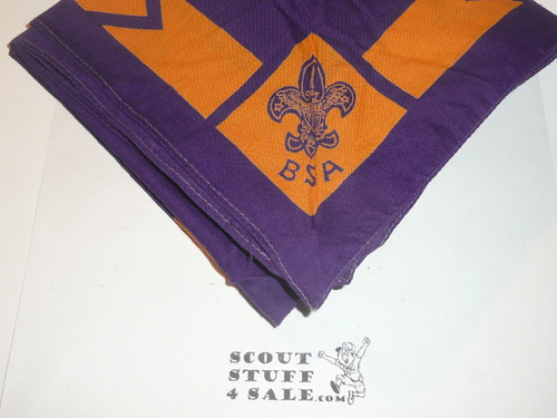 BSA National Supply Troop Neckerchief, Full Square, Purple/Orange