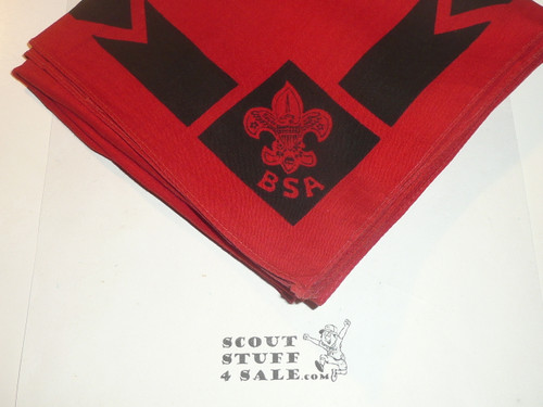 BSA National Supply Troop Neckerchief, Full Square, Red/Black