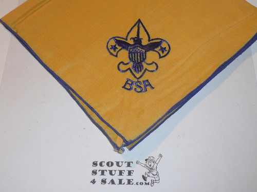 BSA National Supply Troop Neckerchief, Embroidered Emblem with piping, Triangle, Yellow/Blue