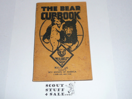 1942 Bear Cub Scout Handbook, 10-42 Printing, lite use