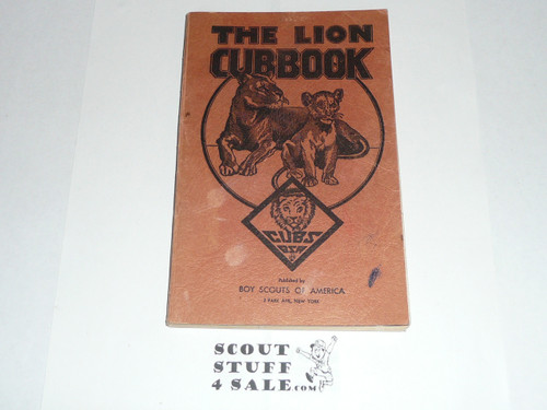 1937 Lion Cub Scout Handbook, 3-37 Printing, lite use