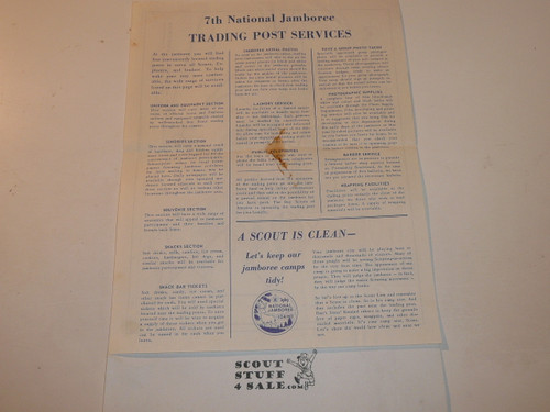 1969 National Jamboree Trading Post Services Information and Map