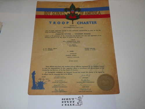 1951 Boy Scout Troop Charter, June