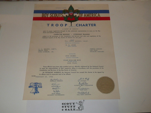 1953 Boy Scout Troop Charter, February, CA