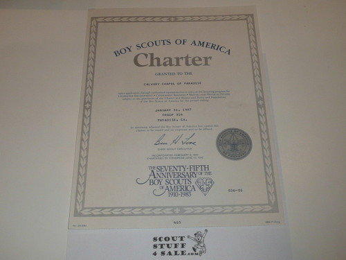 1987 Boy Scout Troop Charter, January