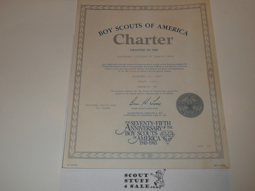 1987 Boy Scout Troop Charter, December