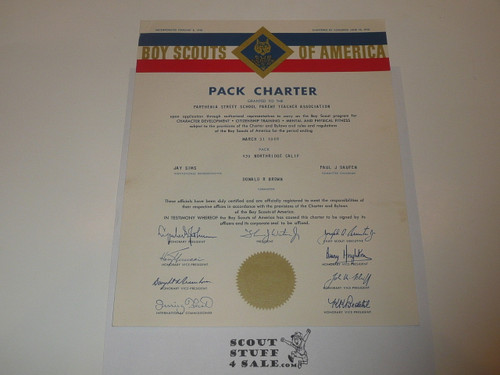 1968 Cub Scout Pack Charter, March