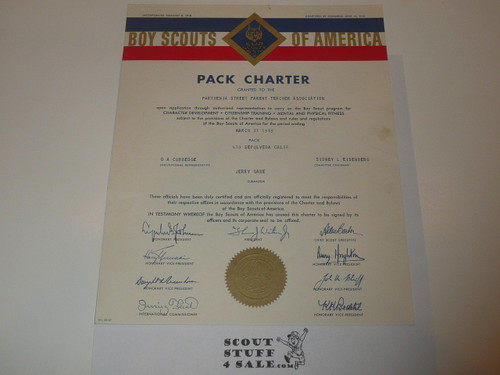 1969 Cub Scout Pack Charter, March