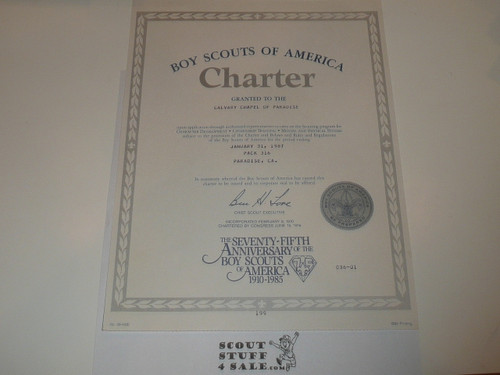 1987 Cub Scout Pack Charter, January