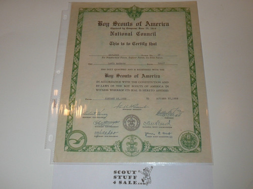 1938 Explorer Scout Patrol Charter, OBSCURE Nationally Issued Certificate