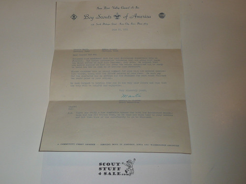 1951 Red River Valley Council Stationary and Envelope