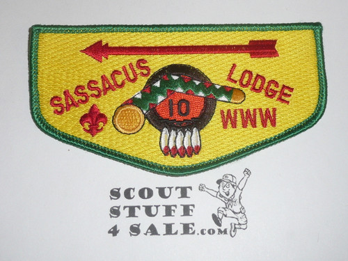 Order of the Arrow Lodge #10 Sassacus s17 Flap Patch - Boy Scout