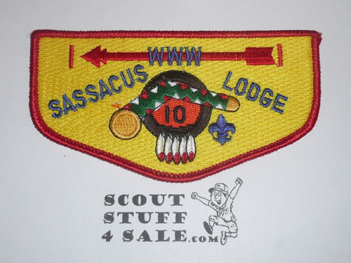 Order of the Arrow Lodge #10 Sassacus s18 Flap Patch - Boy Scout