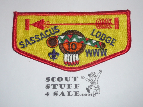Order of the Arrow Lodge #10 Sassacus s19a Flap Patch - Boy Scout