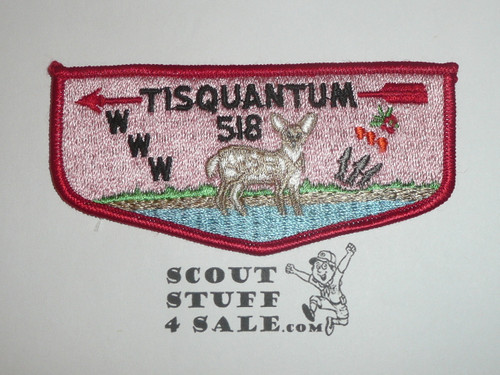 Order of the Arrow Lodge #518 Tisquantum s3 Flap Patch