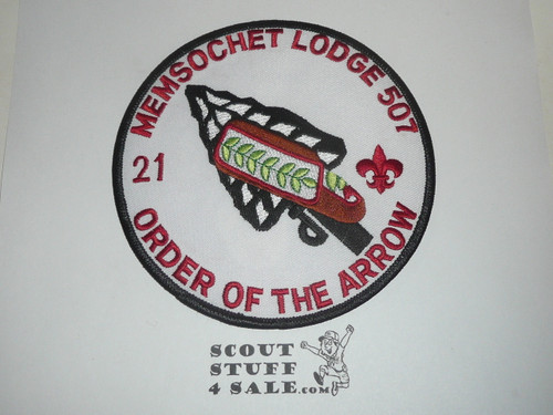 Order of the Arrow Lodge #507 Memsochet j2 Jacket Patch, embroidered numbered issue