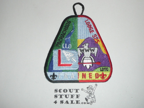 Order of the Arrow Lodge #525 Pachachaug Lodge Officer Training Patch, green behind LLD