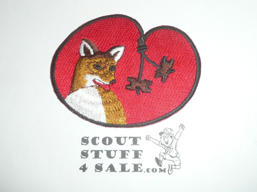 Wood Badge Fox and beads Patch, black bdr