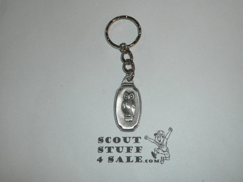 Wood Badge Owl Patrol Pewter Key Ring - Scout