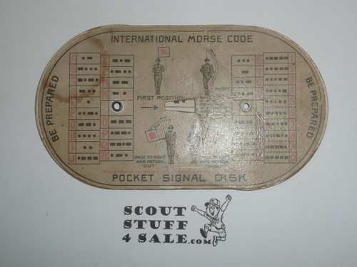 1914 Boy Scout Pocket Signal Disk for Semaphore and International Morse Code