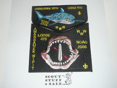 Order of the Arrow Lodge #470 Amangamek-Wipit s107+x28 2006 NOAC Flap Patch Set